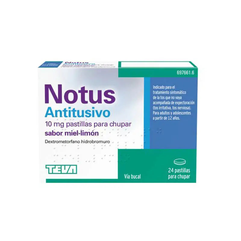 Teva Notus Antitosse 10 mg pastiglie al gusto di miele e limone 24 unità