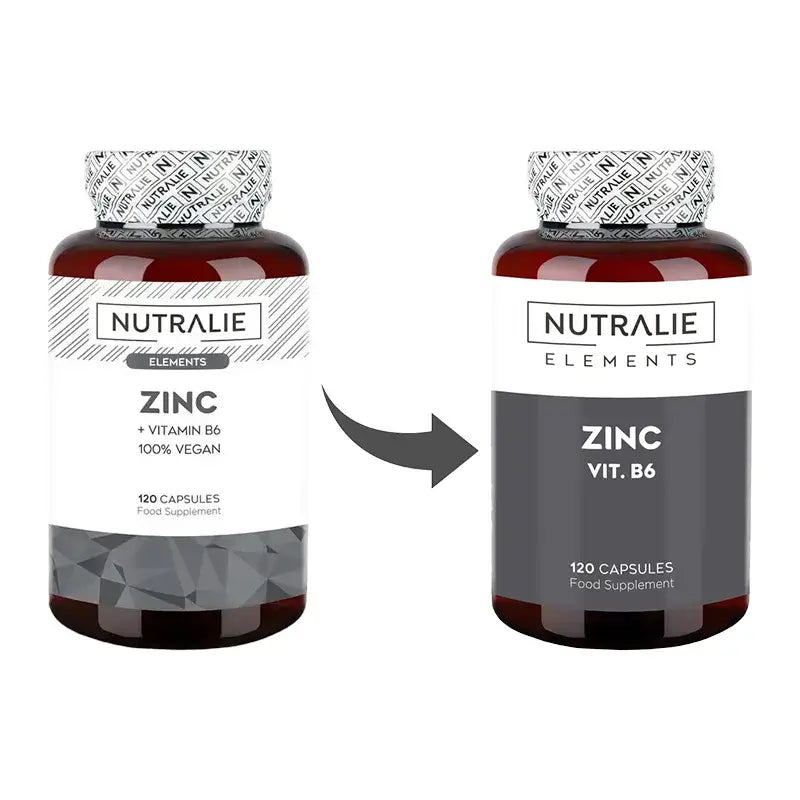Nutralie Zinco con vitamina B6 Acne capelli pelle Vegan , 120 capsule
