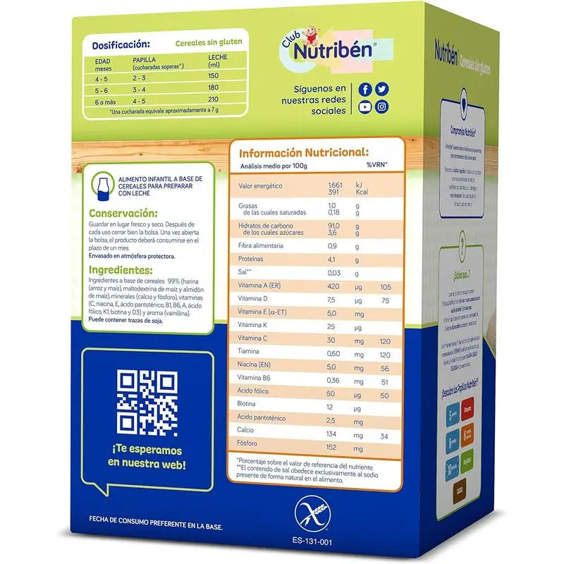 Nutriben Cereali senza glutine Papilla Cereal 600 g