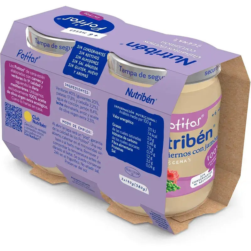Nutribén Potito Cena: piselli con prosciutto 2 x 190 g