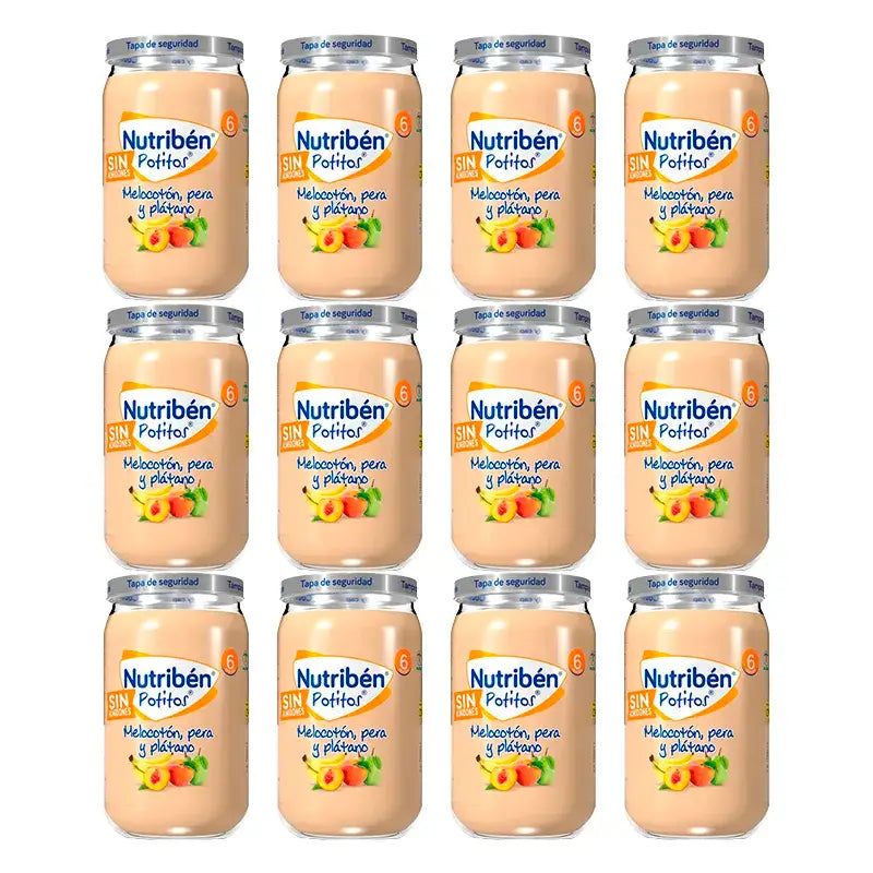 Nutriben Potito Pesca, Pera e Banana , 12 x 235 grammi