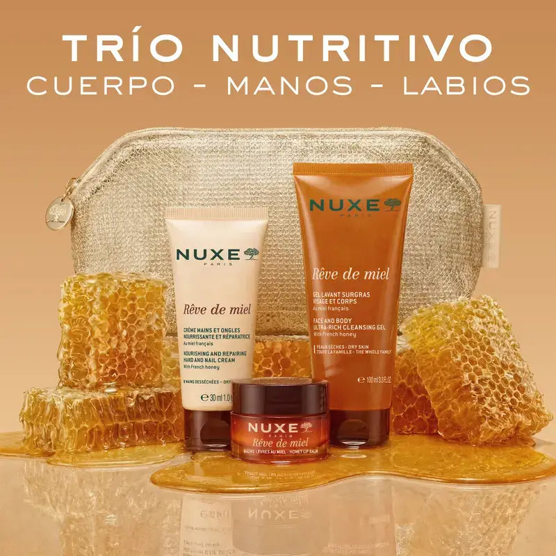 Nuxe Rêve de Miel Trio nutriente per corpo, mani e labbra 145 ml