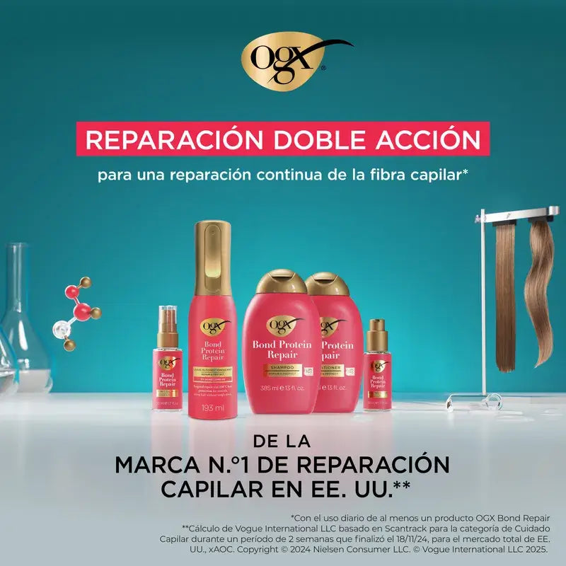 Ogx Bond Repair Leave-In Conditioner, Spray di protezione termica, riparazione dei capelli, 193 Ml