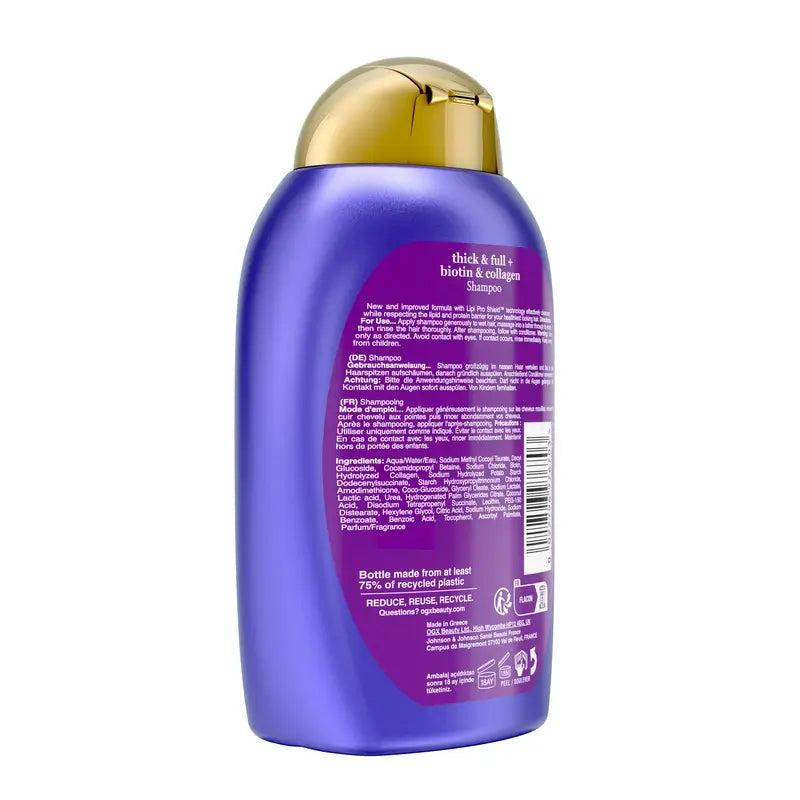 OGX Biotin & Collagen Shampoo, Capelli fini, 385 ml