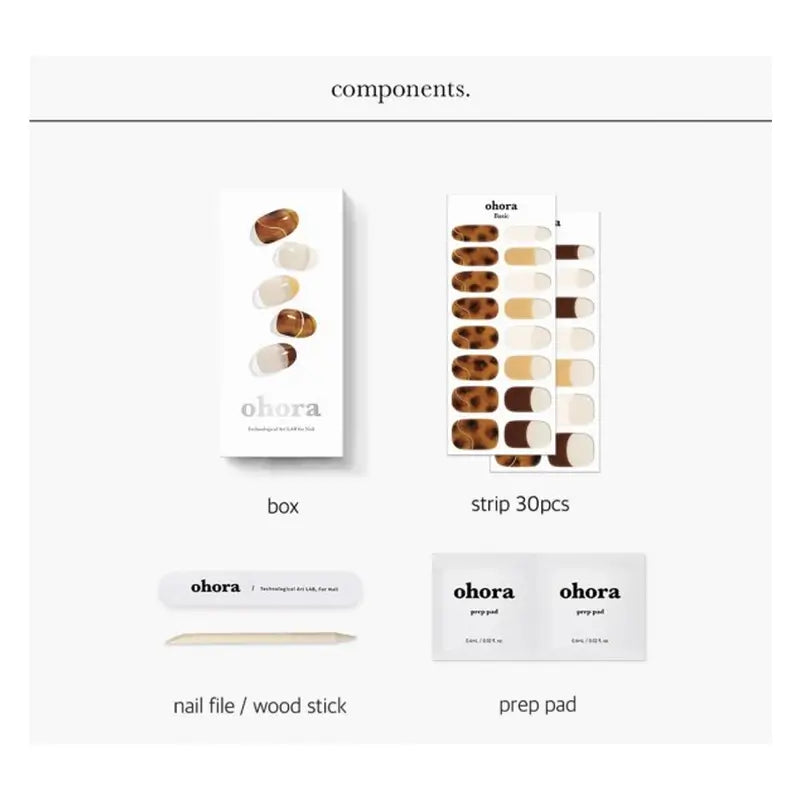 Ohora Gel Nails - Ambra francese, 30 unità