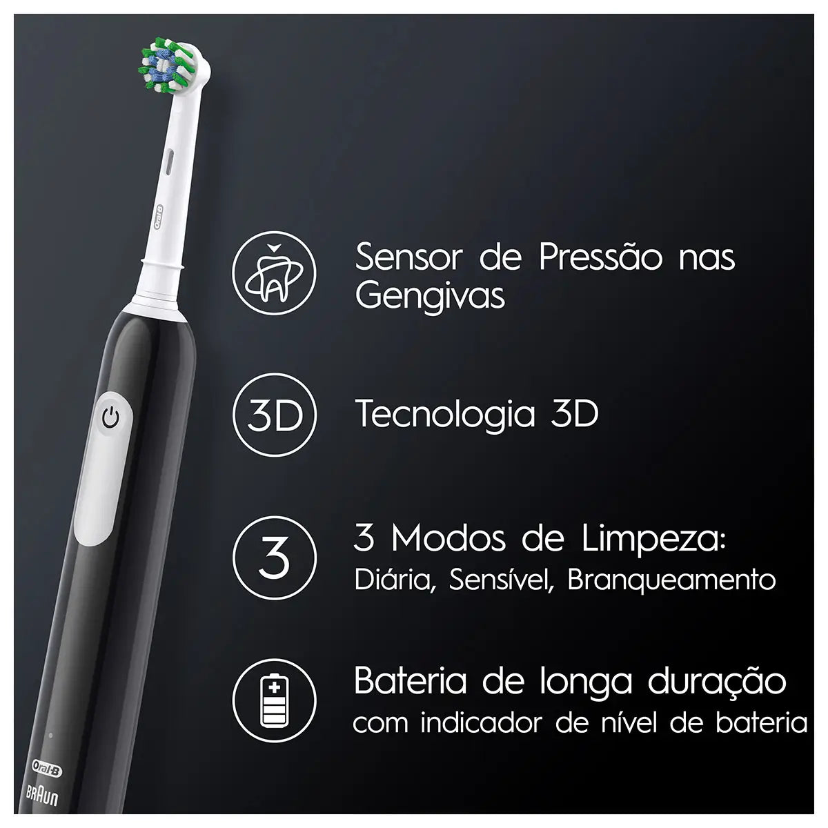 Spazzolino elettrico Oral-B Braun Braun Pro 1 Nero