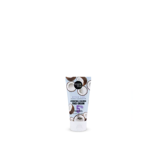 Organic Shop Crema viso idratante e lenitiva Doposole al cocco + Pantenolo 5 %, 50 Ml