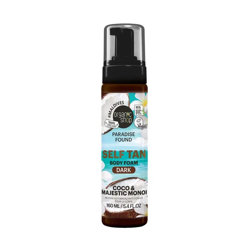 Organic Shop schiuma autoabbronzante tonalità scura, 160 ml