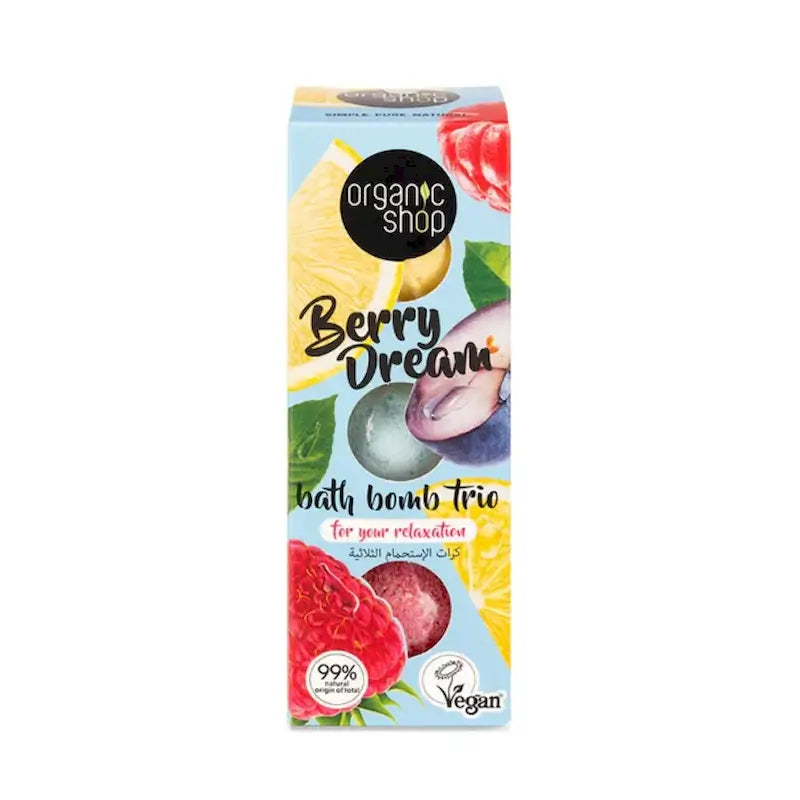 Negozio biologico Trio di bombe da bagno Berry Dream, 3 X 85 G
