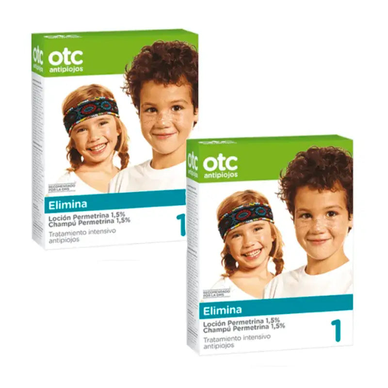 OTC Anti-Lice Pack Permethrin Lice and Nit Repellent 1.5%, confezione da 2 pz.