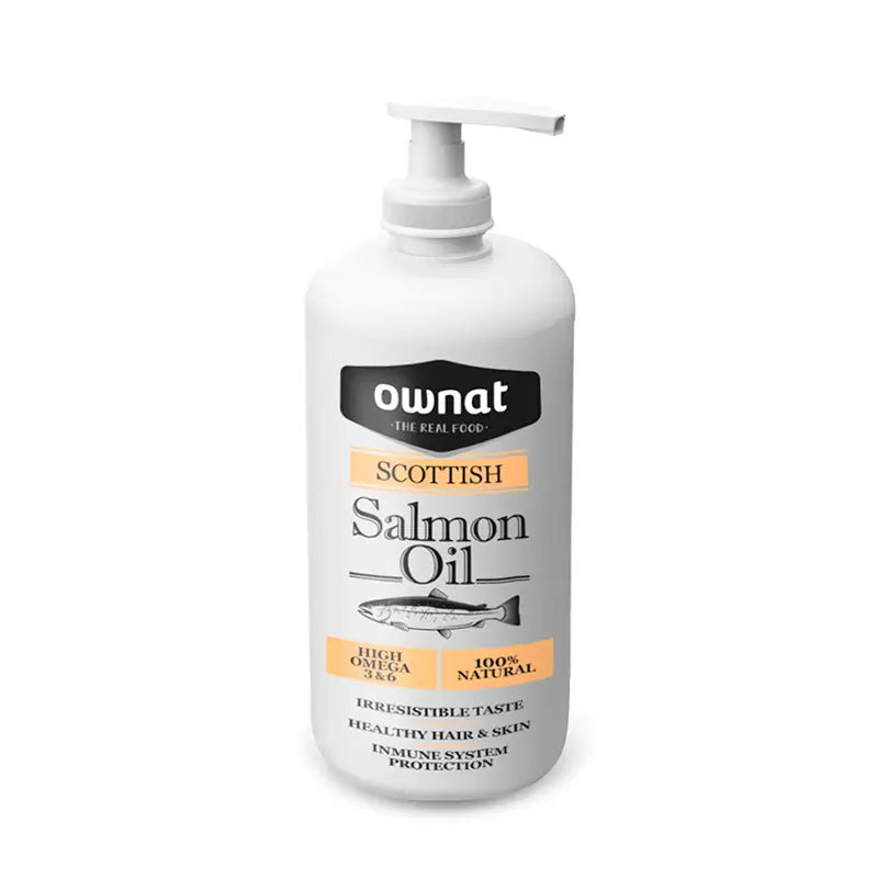 Ownat Olio di salmone scozzese 250ml, cibo umido per cani