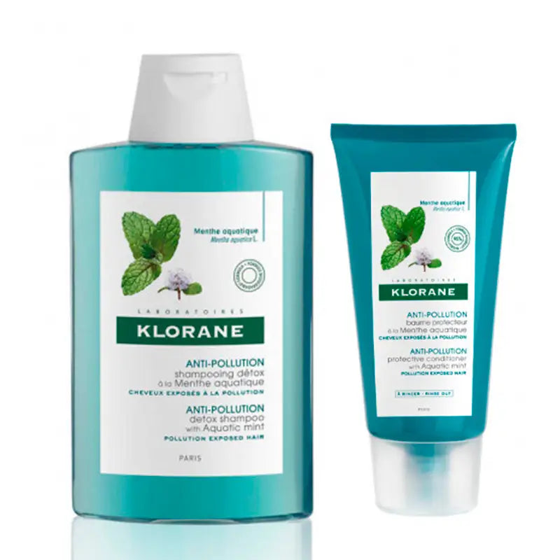 Klorane Pack Champú a la Menta Bio, 400 ml + Klorane Balsamo a la Menta Acuática, 150 ml