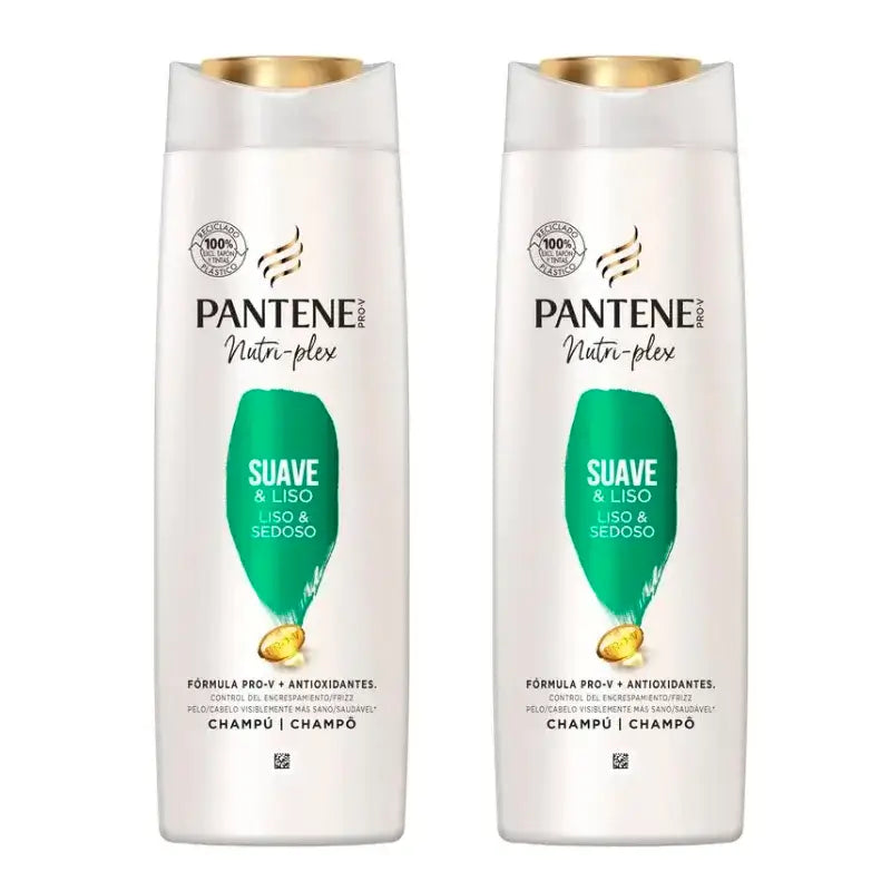 Pantene Nutri Plex Shampoo Liscio e Lucido , Confezione da 2 x 385ml