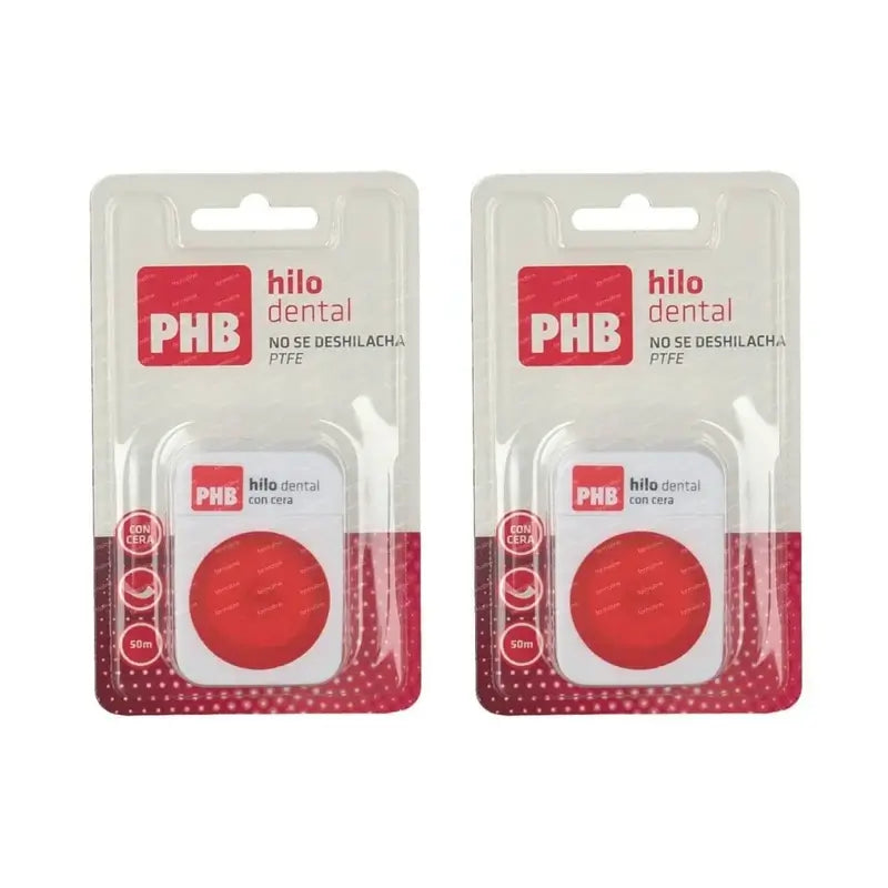 Filo interdentale Phb con cera, 2X50 M