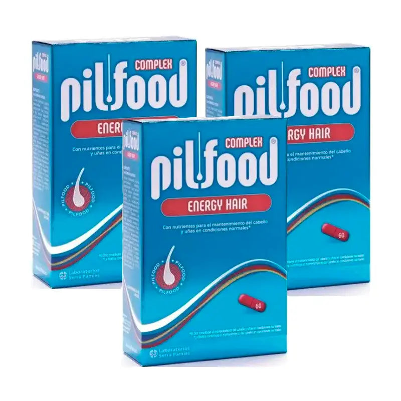 Pilfood Complex Nutrienti per capelli e unghie, confezione da 3 x 60 compresse