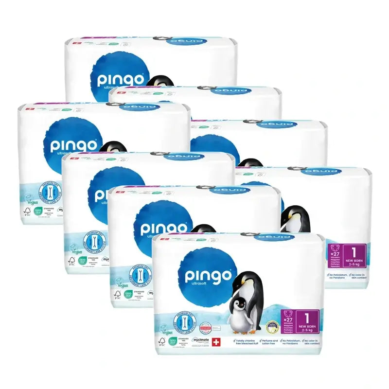 Pannolini ecologici Pingo taglia 1 (2-5 Kg), 8X27 unità