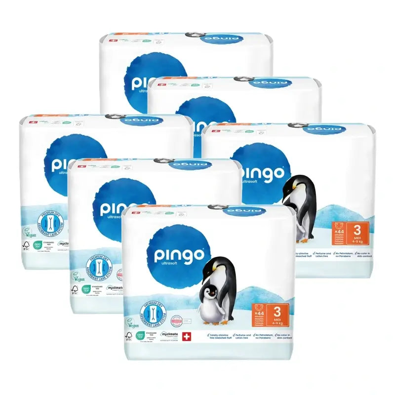Pannolini ecologici Pingo taglia 3 (4-9 Kg), 6X44 unità