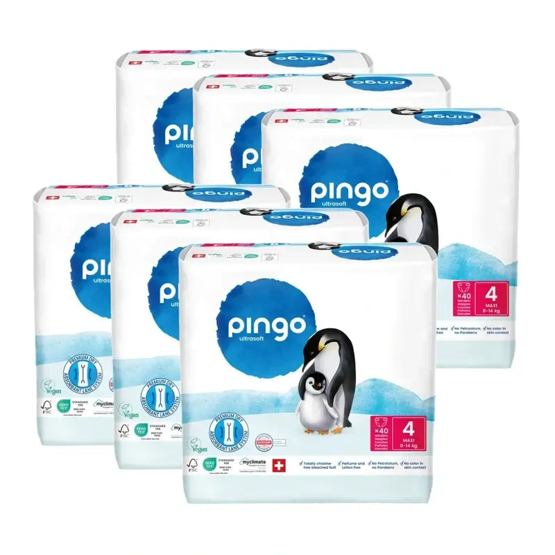 Pannolini ecologici Pingo taglia 4 (8-14 Kg), 6X40 unità
