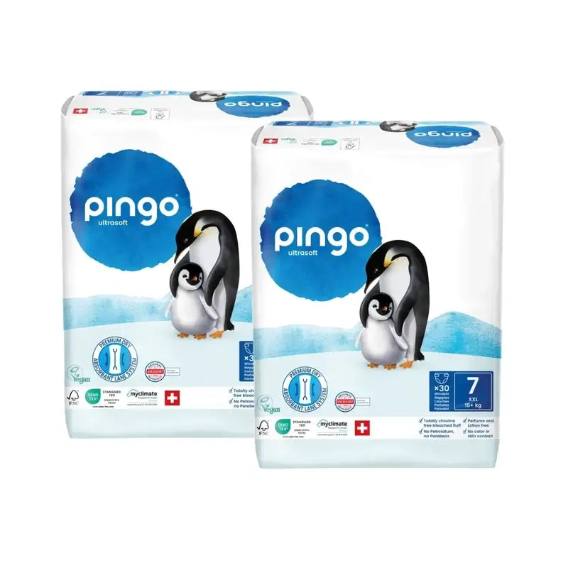 Pannolini ecologici Pingo taglia 7 (+15 Kg), 2X30 unità