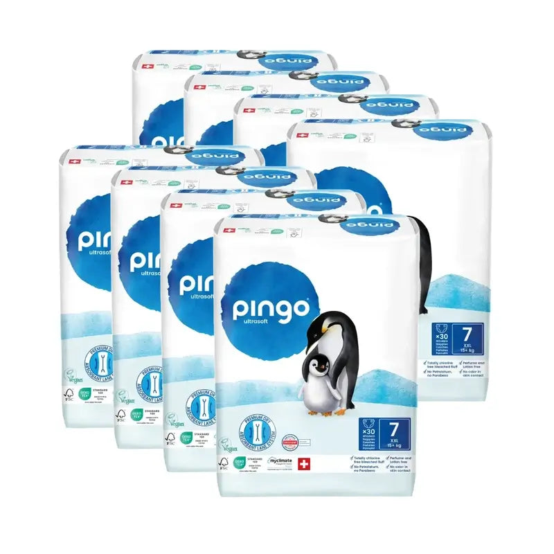 Pannolini ecologici Pingo taglia 7 (+15 Kg), 8X30 unità