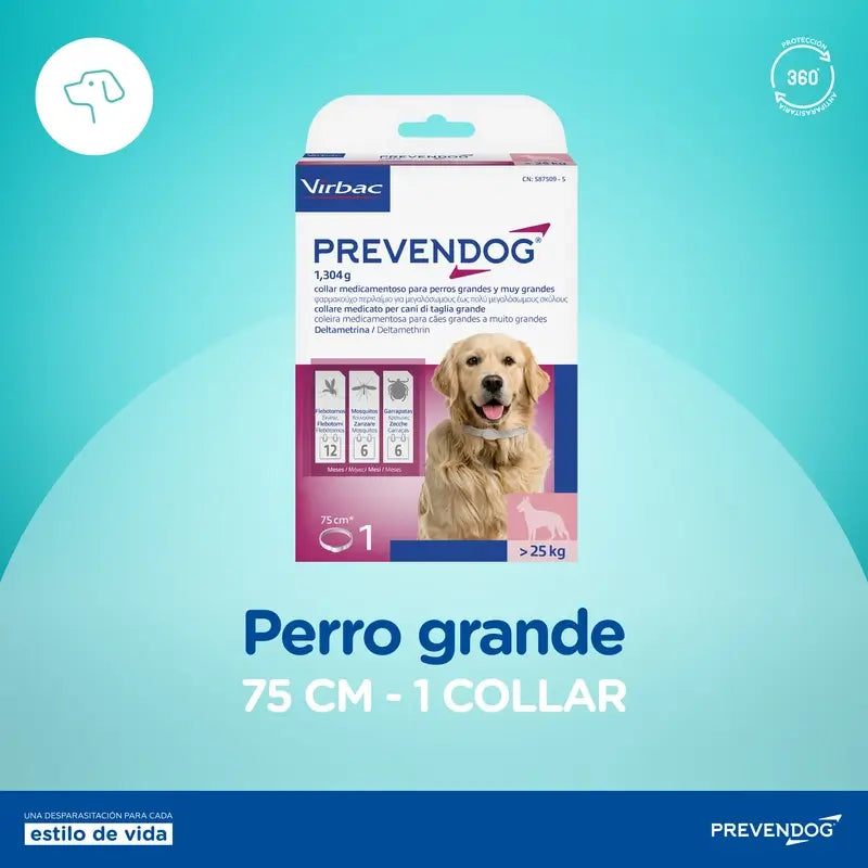 Virbac Prevendog Collare antiparassitario 75 cm, 1 unità