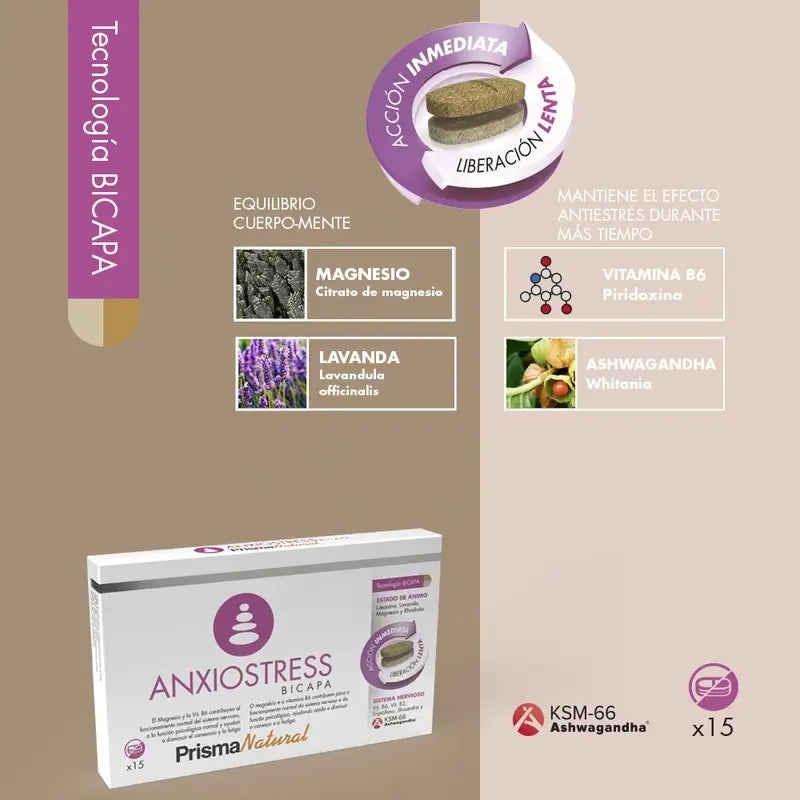 Prisma Natural Anxio-Stress Bicapa, 15 compresse