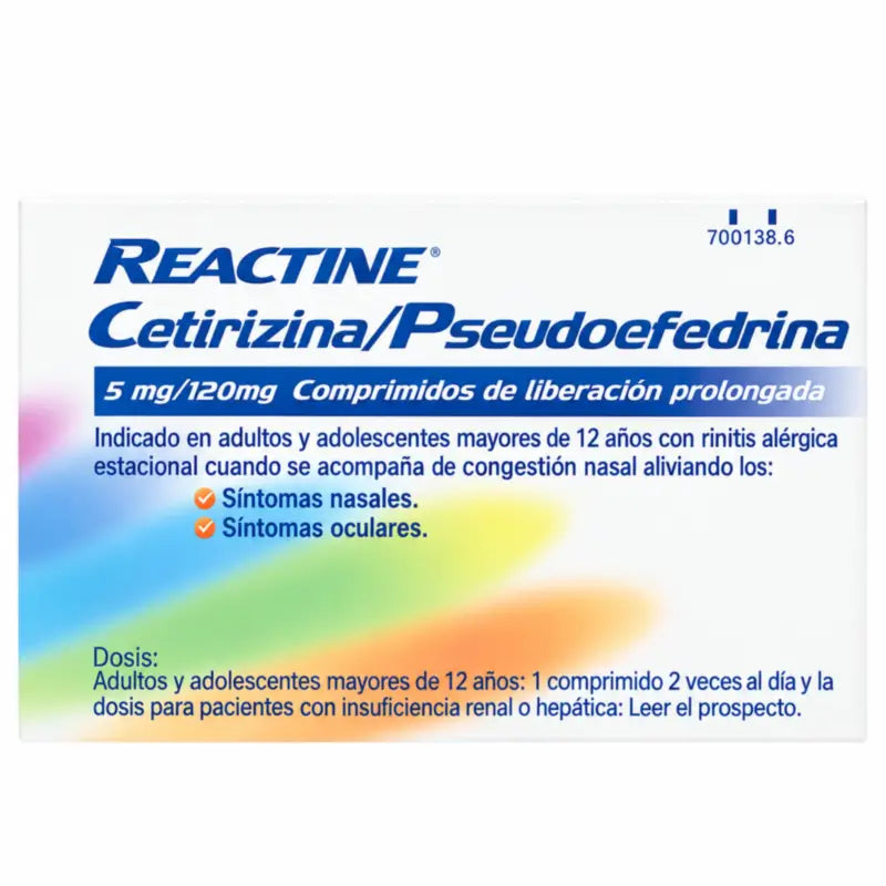 Reactine Cetirizina/Pseudoefedrina, 14 Compresse