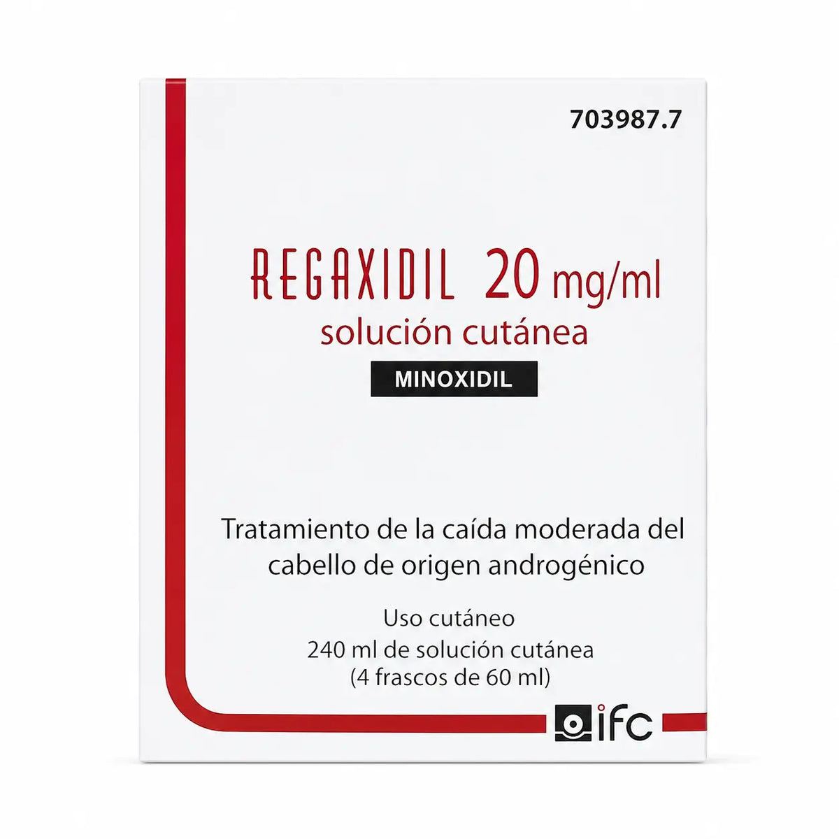 Regaxidil 20 Mg/ ml Minoxidil Soluzione Cutanea 4 flaconi da 60 ml