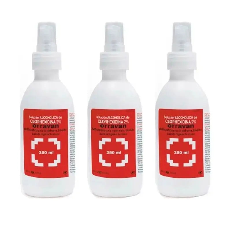 Reig Jofre Triplo Clorhexidina 2% Sol.Alcohólica, Flacone 3 x 250 ml
