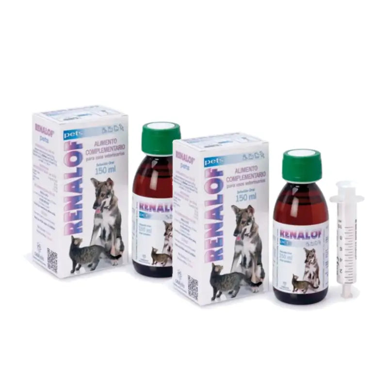 Renalof Pets Soluzione orale - Alimento complementare per disturbi renali, confezione da 2 x 150 ml