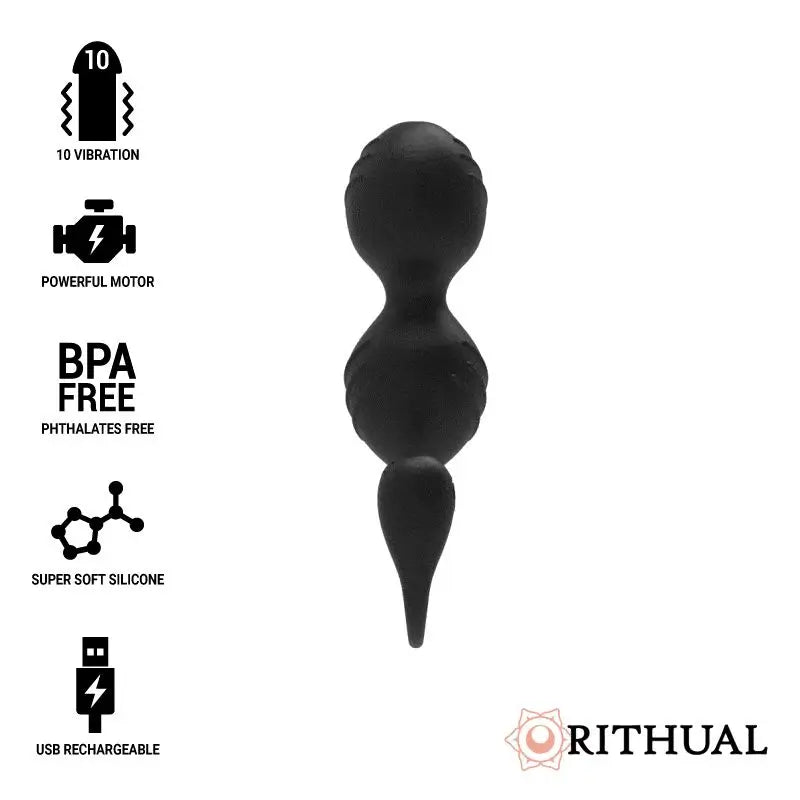 Rithual Nisha Bolas Kegel Recargables Vibradoras Negro
