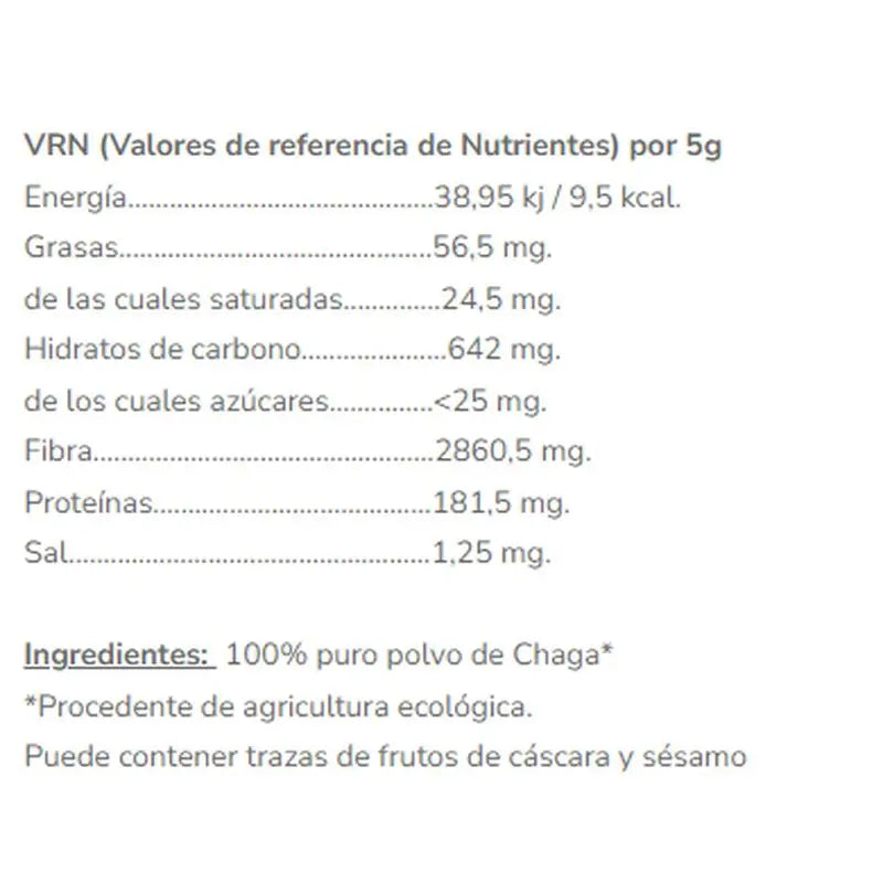 Salud Viva Funghi selvatici siberiani Chaga , 100 g