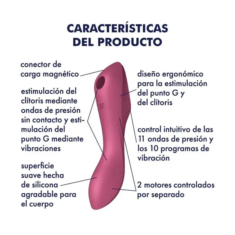 Vibratore e succhiatore Satisfyer Tripla stimolazione Usb Rosso