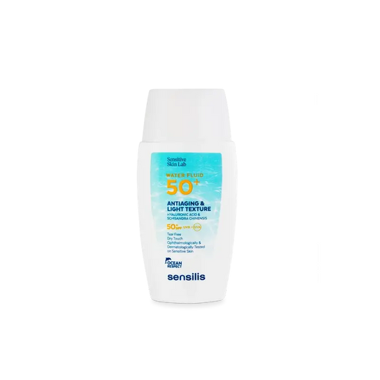 Sensilis Water Fluid SPF 50+ Ultrafluid Anti-Aging con Acido Ialuronico e Schisandra Chinensis, 40 ml