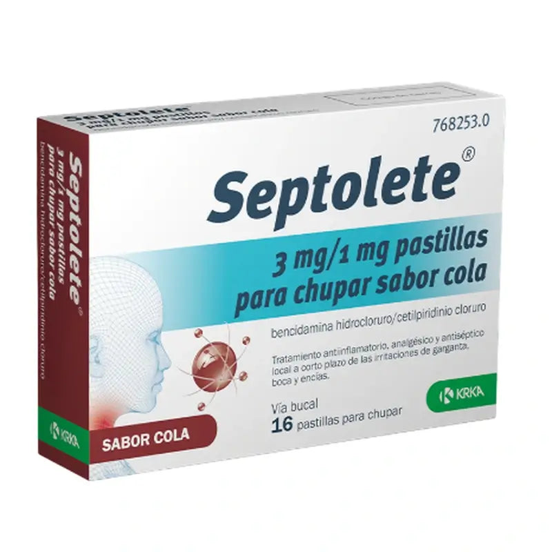 Septolete 3 Mg/1 Mg, 16 compresse