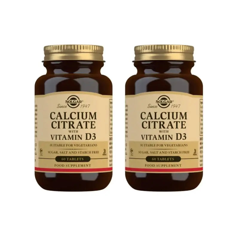 Solgar Citrato di calcio con vitamina D , 2X60 compresse