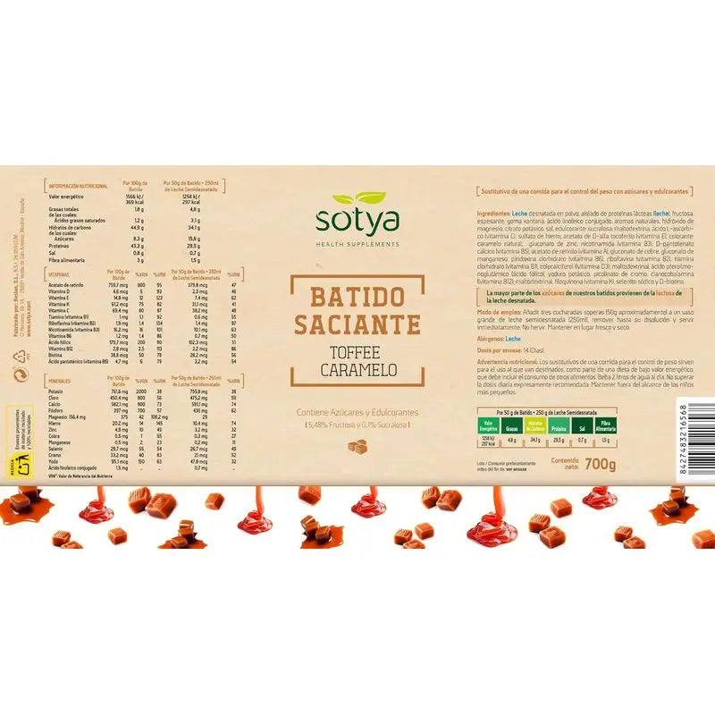 Sotya Frullati sazianti al gusto di caramello e mou in polvere, 550 Gr