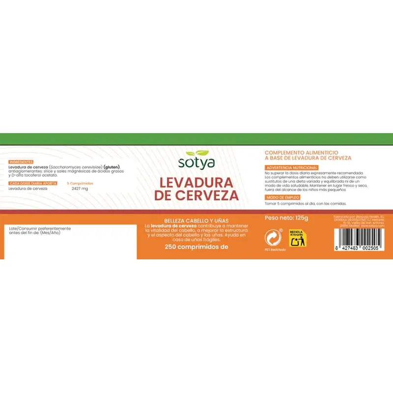 Lievito di birra Sotya 500 Mg, 250 Compresse
