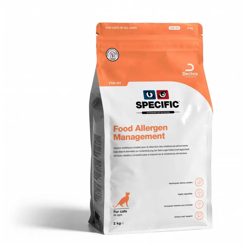 Specifico Feline Adult Fdd-Hy Alimento per la gestione degli allergeni, 2 kg, cibo per gatti