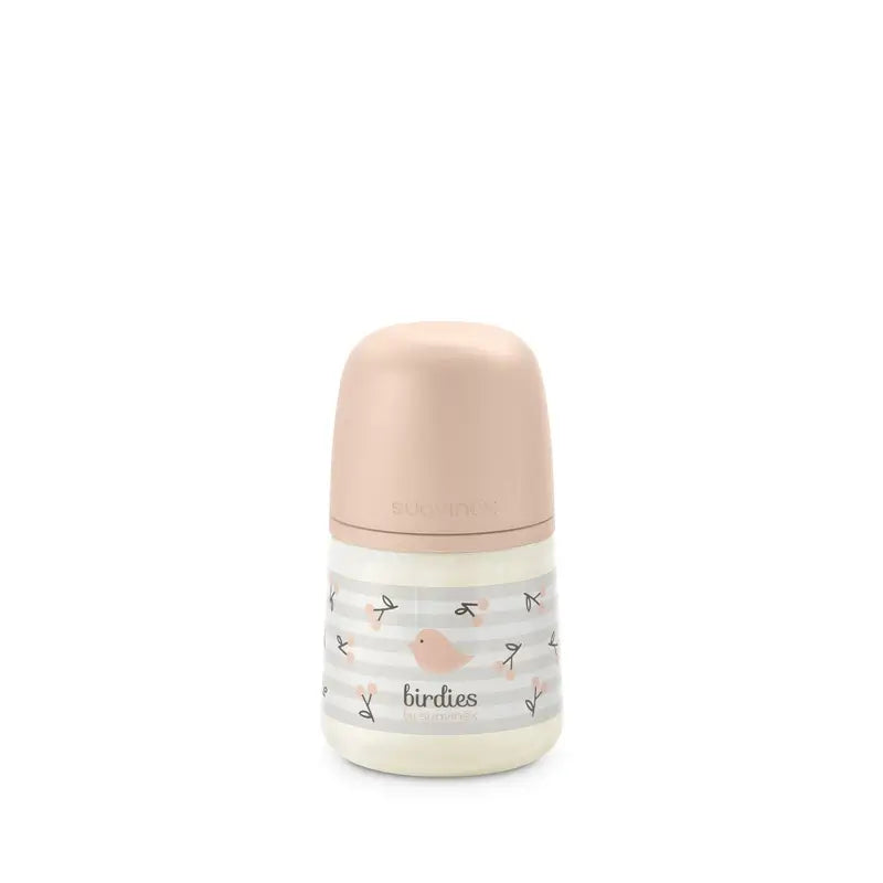 Suavinex Biberon Sx Pro a flusso lento (S) +0 mesi Birdies Pink, 150 ml