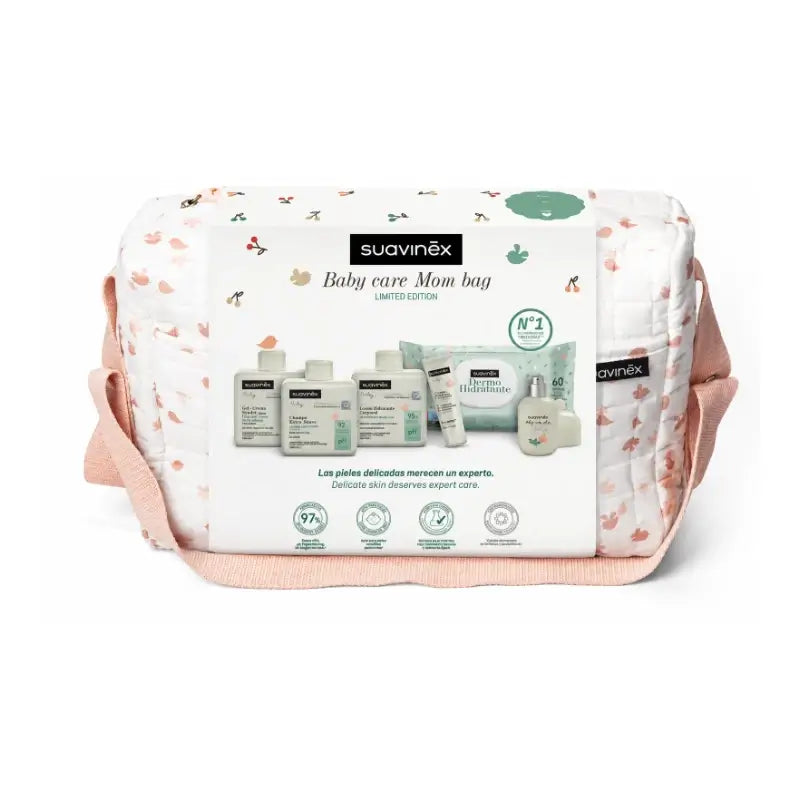 Suavinex Borsa per carrozzina con cosmetici. Rosa