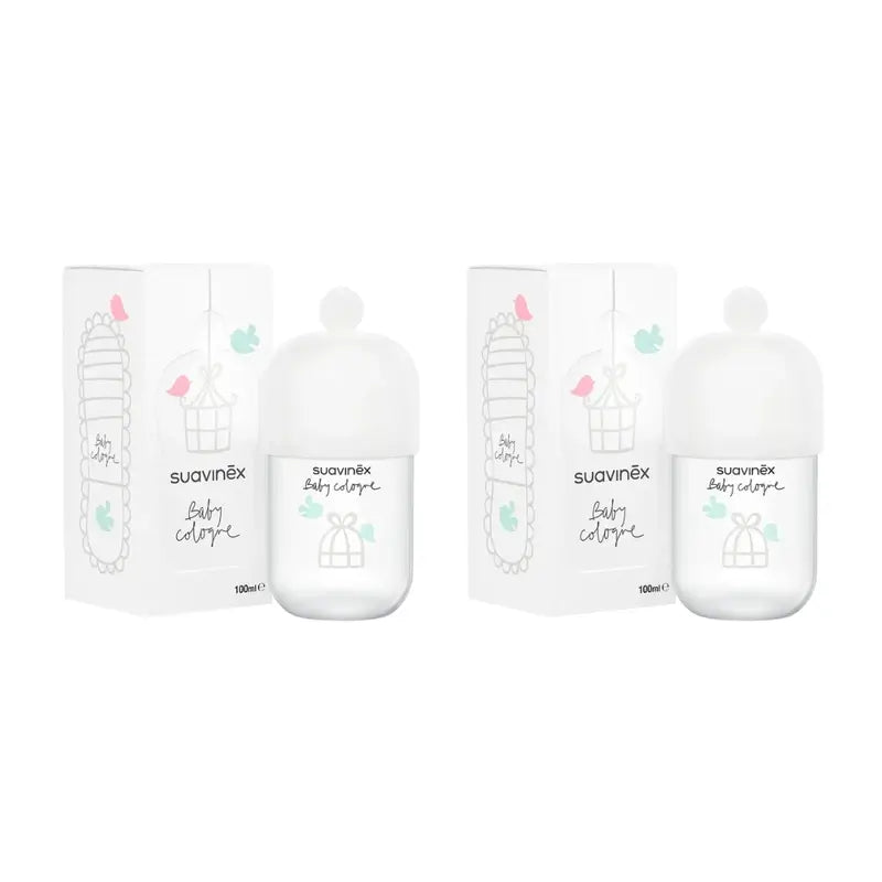 Suavinex Baby Cologne Colonia per neonati a basso contenuto di alcol, non macchiante, 2x100 Ml
