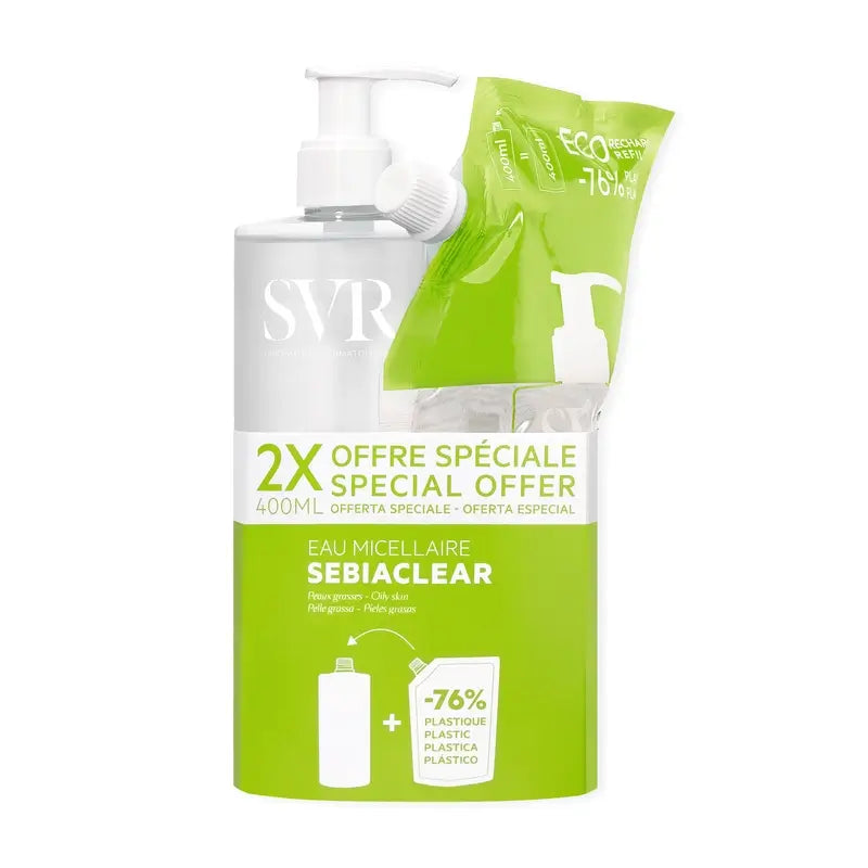 Svr Sebiaclear Eau Micellaire 400Ml + Eco Ricarica 400 Ml