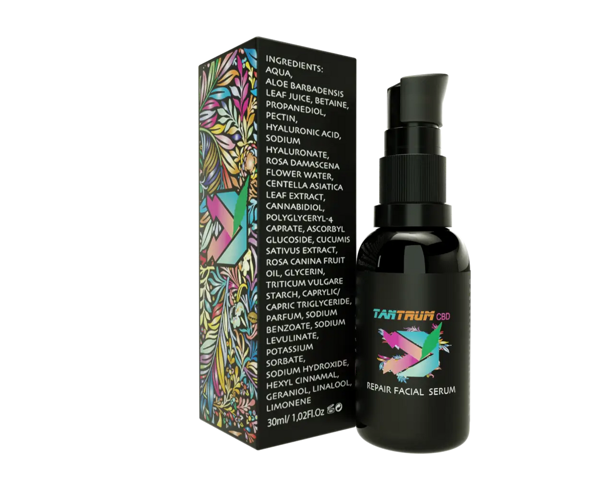 Siero riparatore per il viso Tantrum con CBD, 30 ml