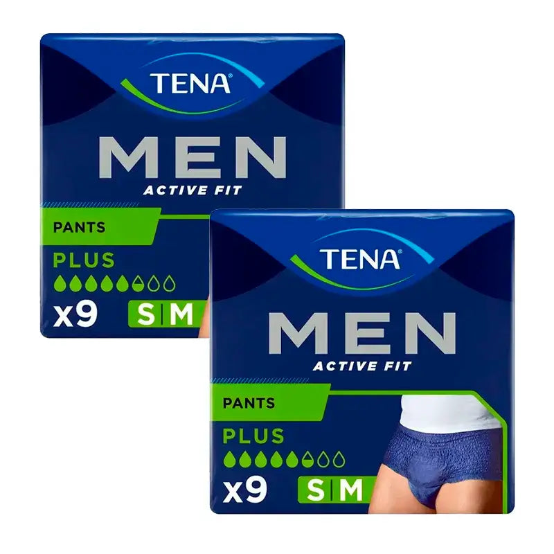 Tena Pack Uomo Pantaloni attivi taglia S-M, 2 X 9 unità