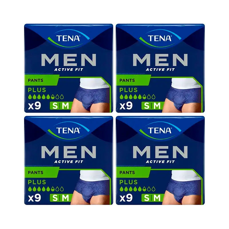 Tena Pack Uomo Pantaloni attivi taglia S-M, 4 X 9 unità