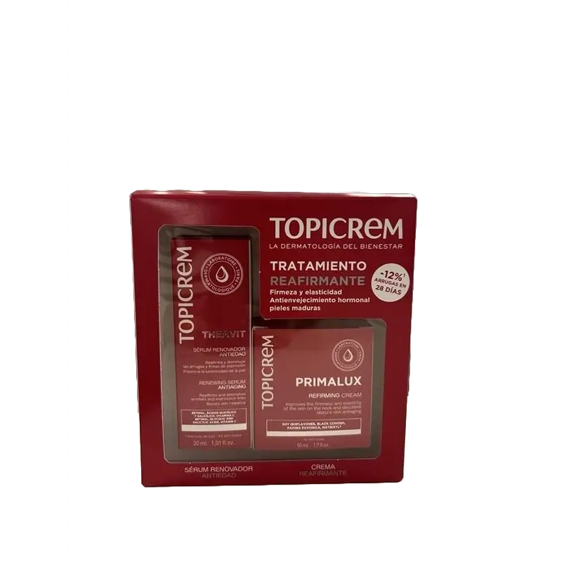 Topicrem Siero antietà Theavit 30 Ml + Crema Primalux 50 Ml 15%.