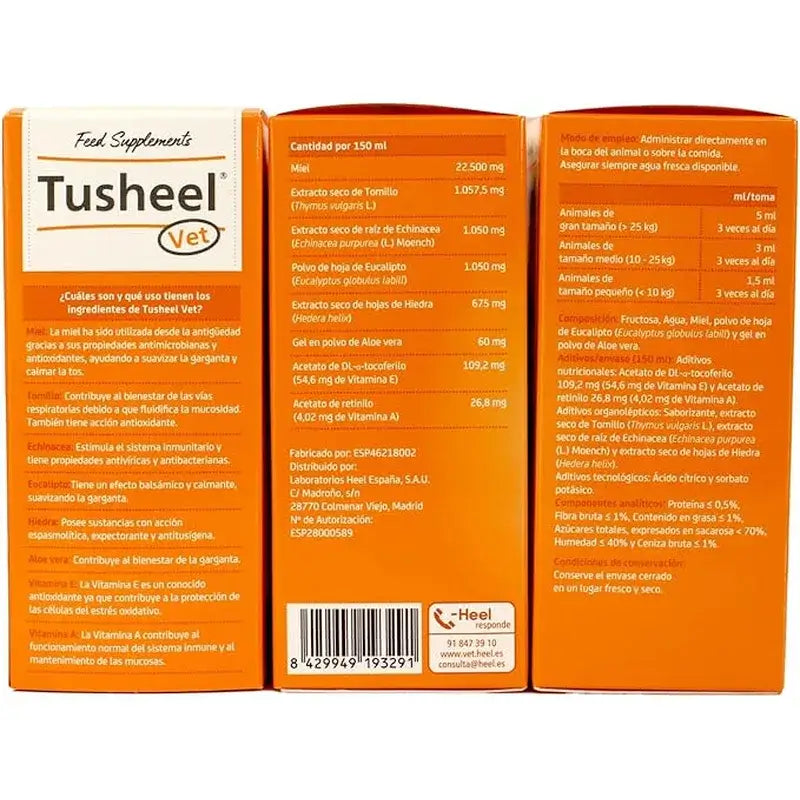 Heel Tusheel Sciroppo veterinario per la tosse di cani e gatti 150 ml