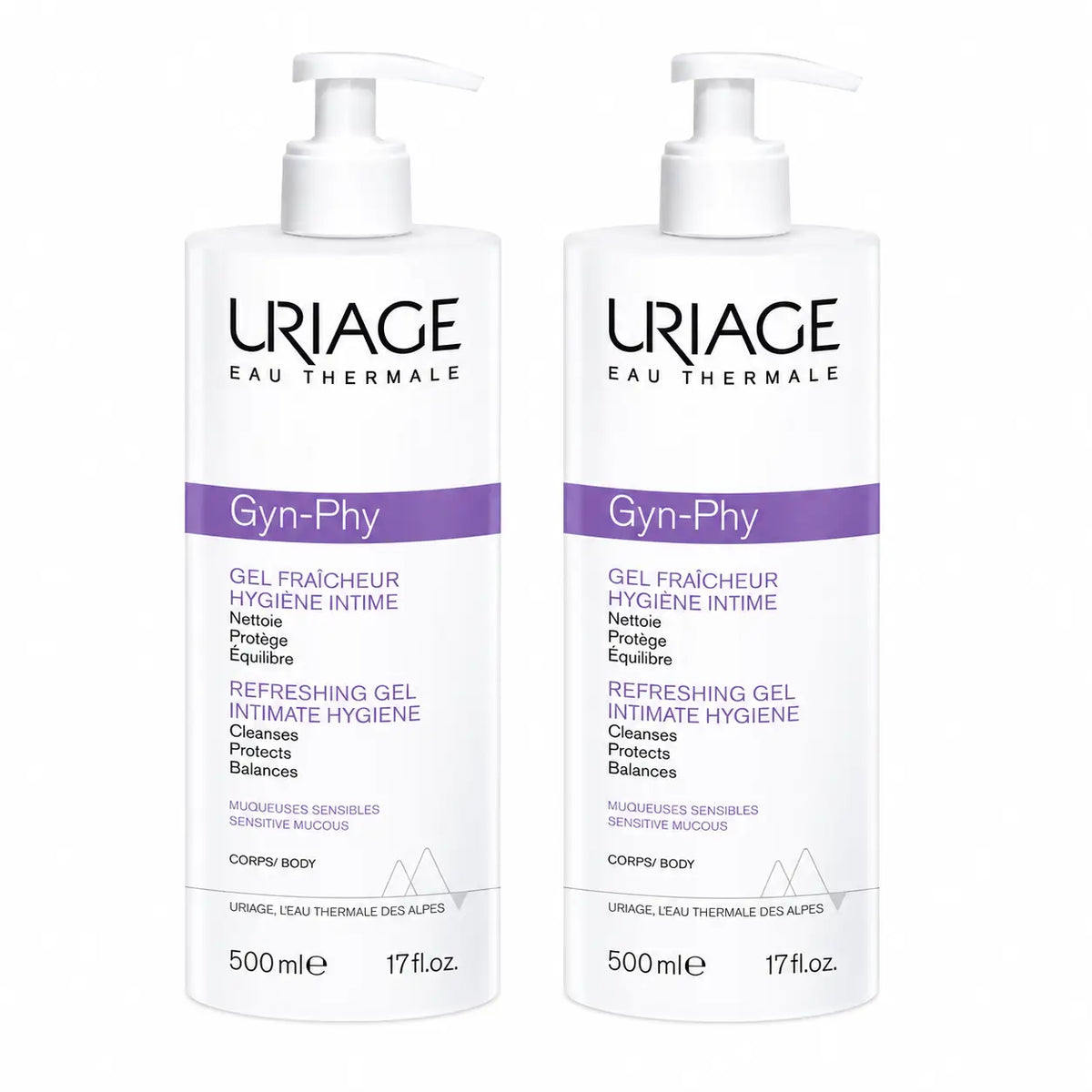 Uriage Gynphy Gel intimo, 500 ml, confezione da 2