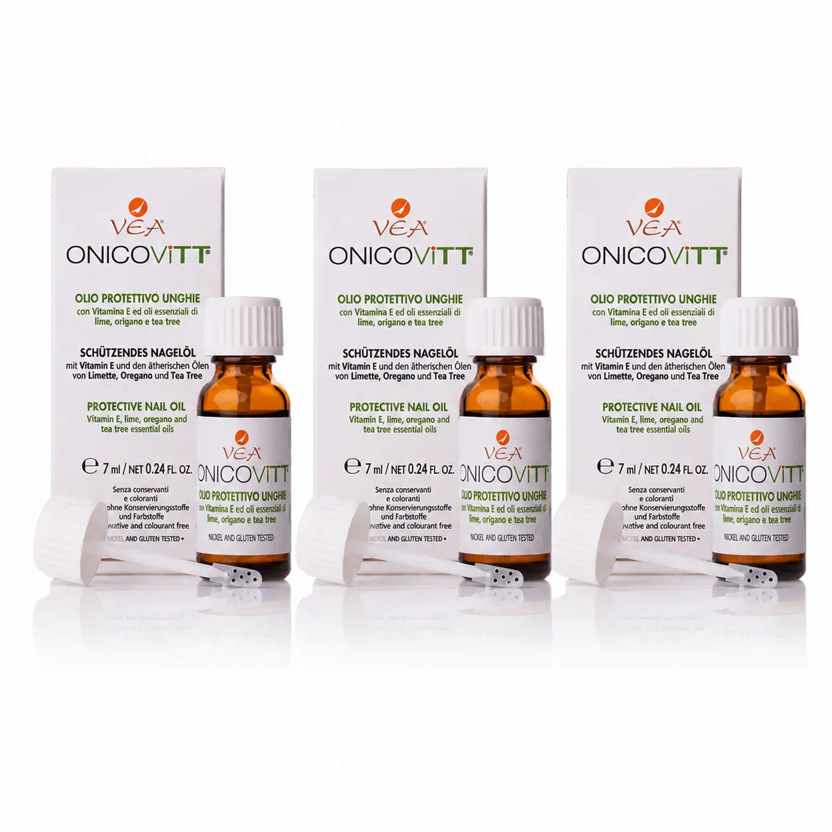 Vedi Onicovitt Olio protettivo per unghie 7 ml, confezione da 3